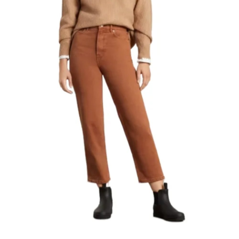 NWT Everlane The Way-High Jean Color Archroma Rich Earth Brown Size 32 Tall